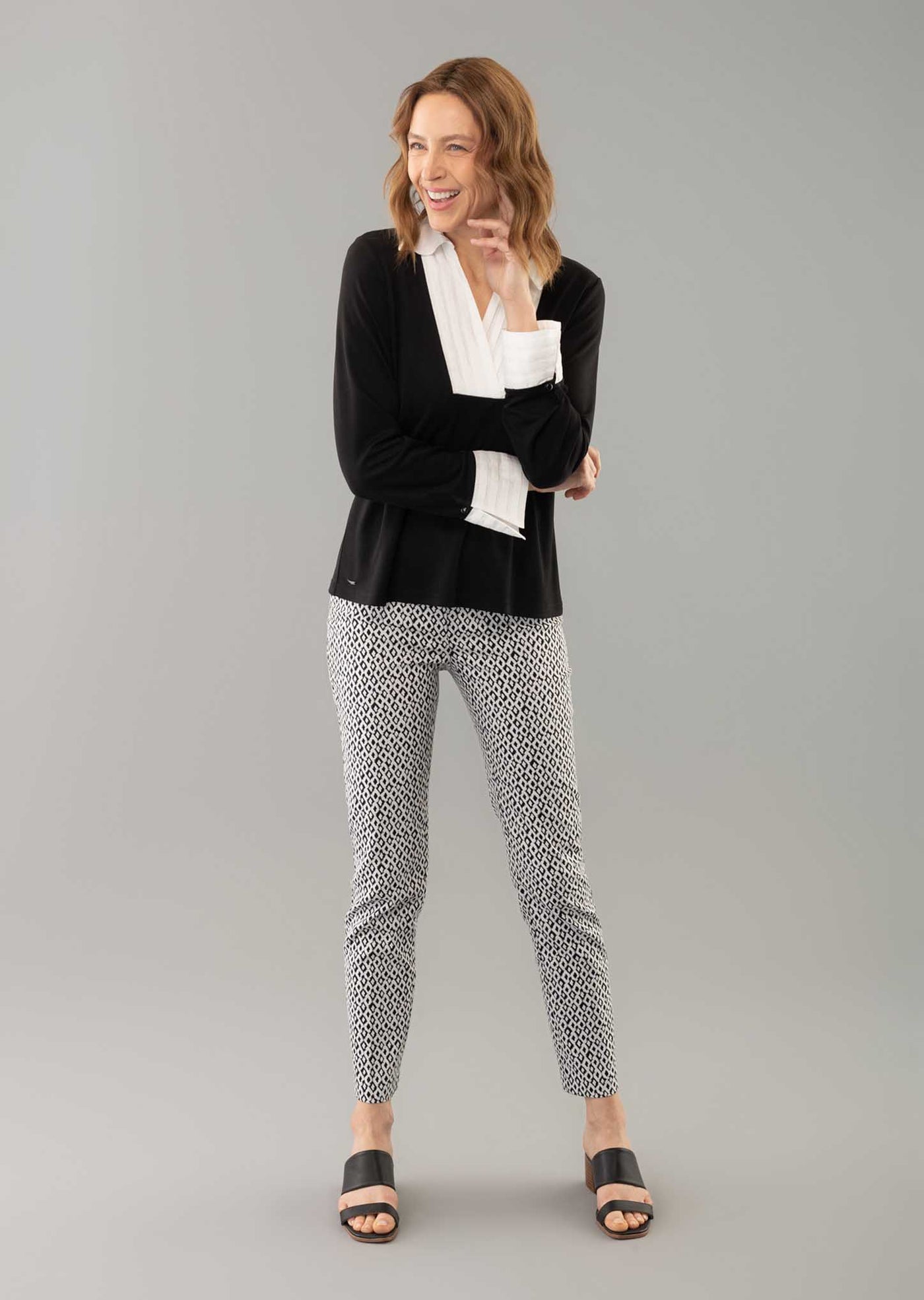 Zircon Jacquard Ankle Pants Lisette L