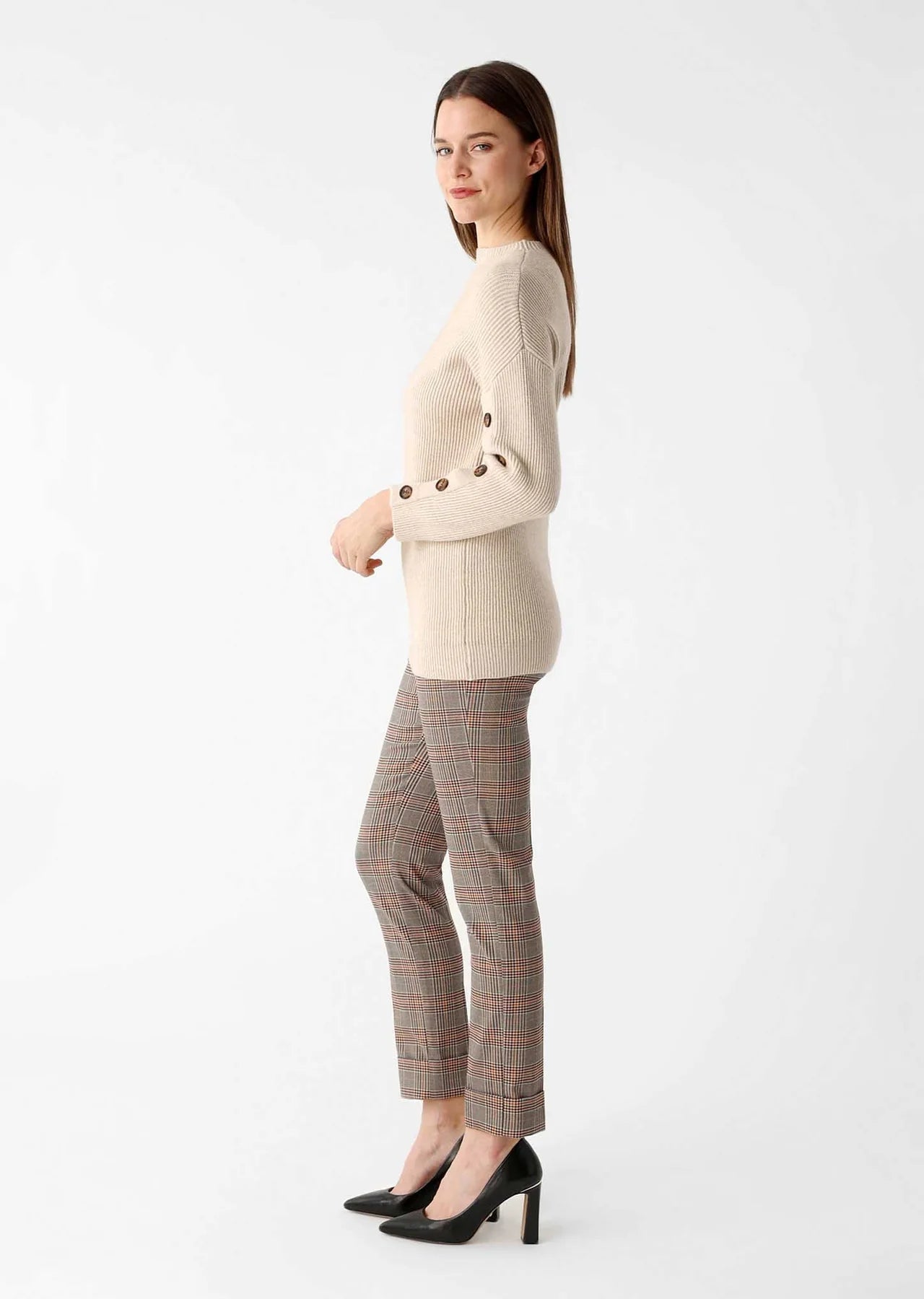 Lisette L Ankle Pant W/ Cuffs, Bellamy Plaid Fabric 