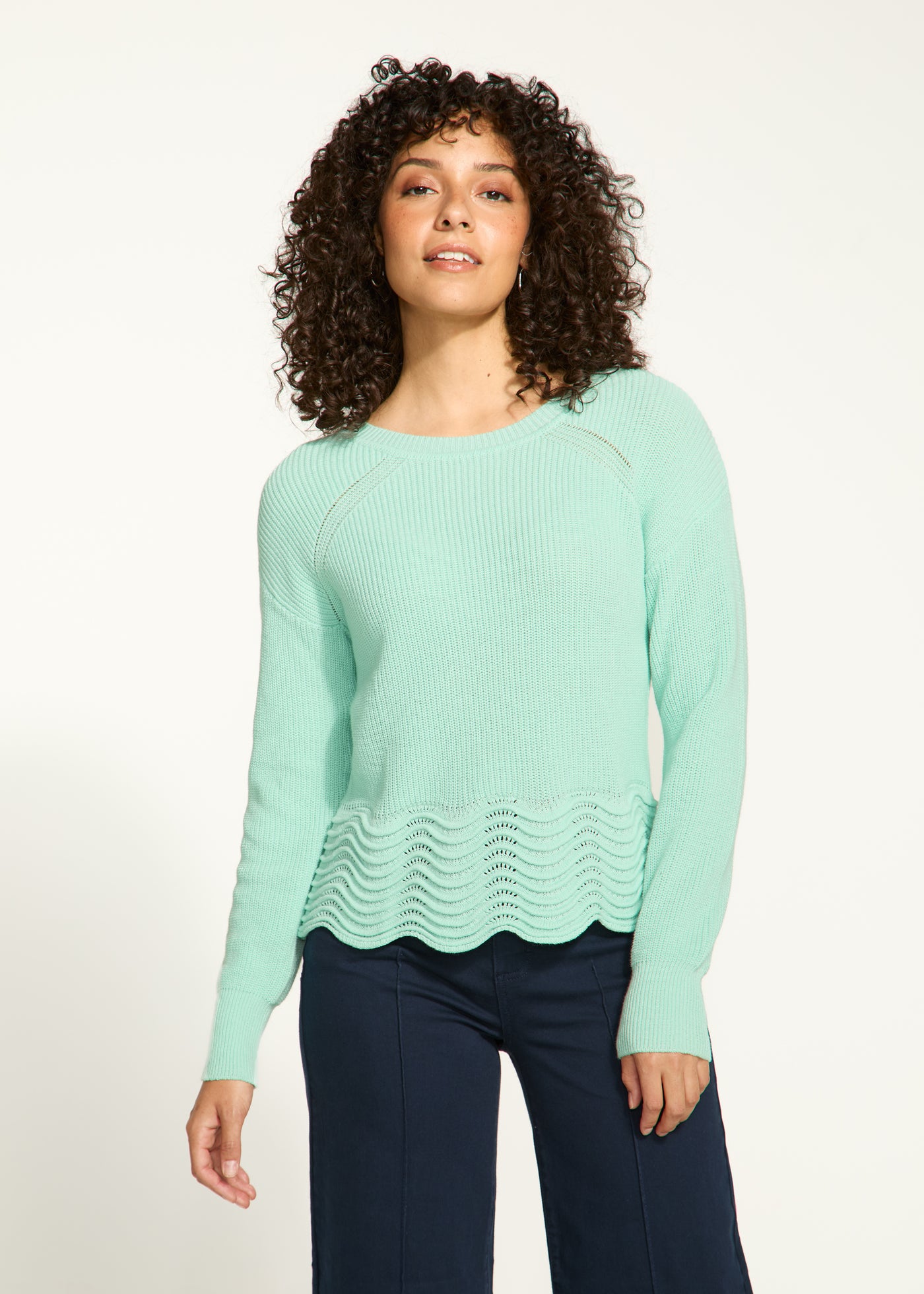 Scalloped Hem Sweater French Dressing Jeans