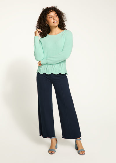 Scalloped Hem Sweater French Dressing Jeans