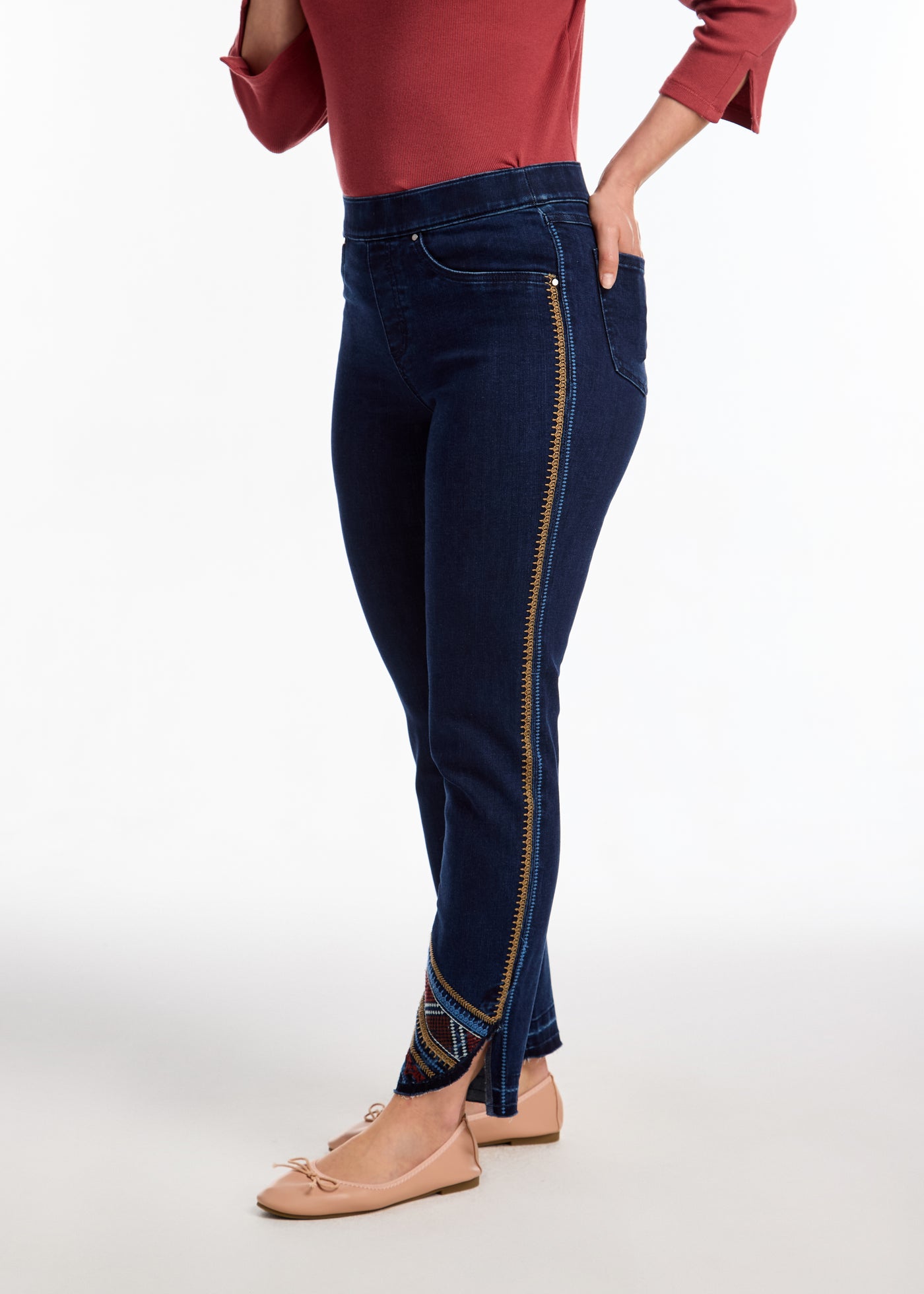 Pull On Slim Ankle French Dressing Jeans