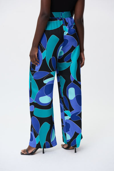 Joseph Ribkoff Printed Satin Wide-Leg Pants Style 232008 