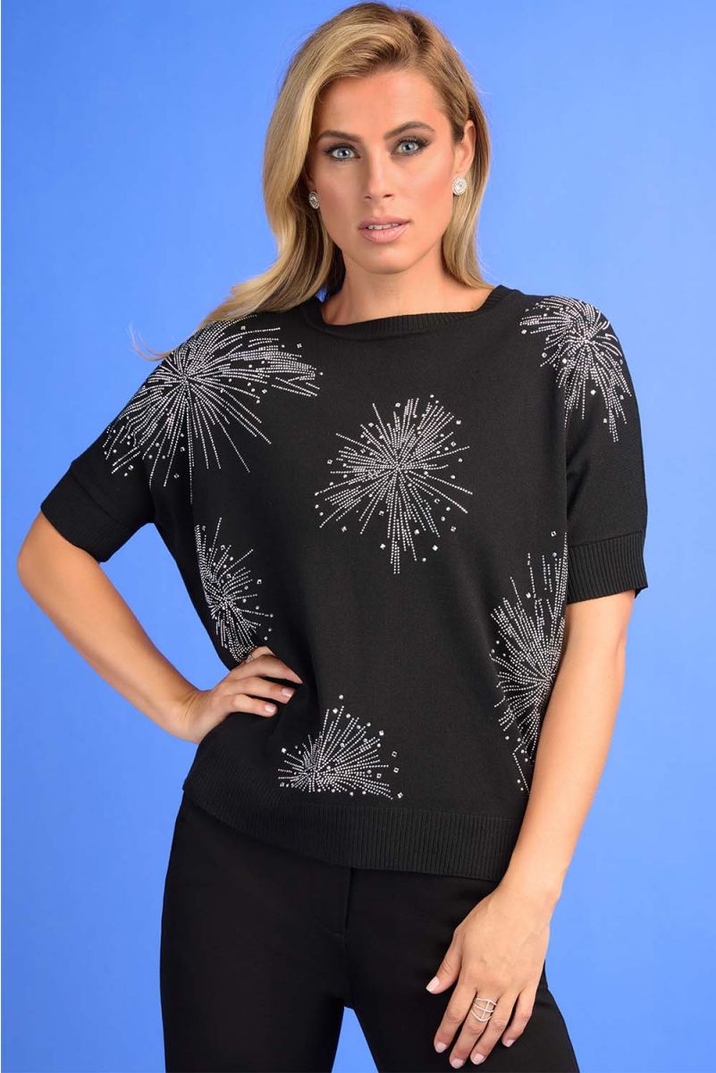 Frank Lyman Beaded Design Top 