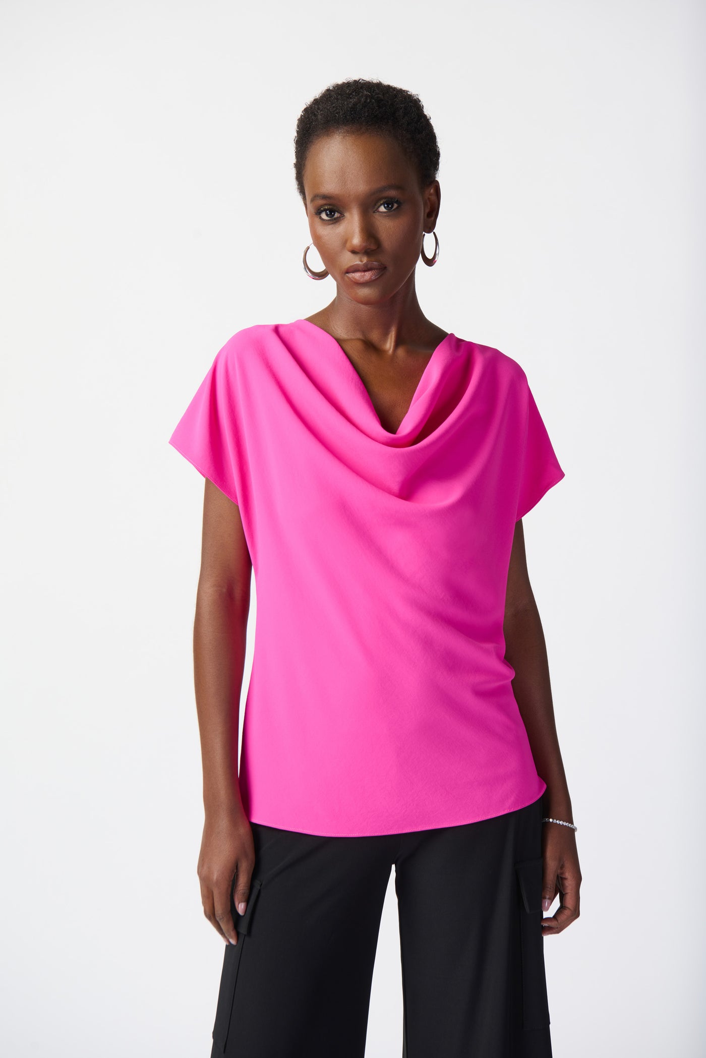 Joseph Ribkoff Woven Cowl Neck Top 