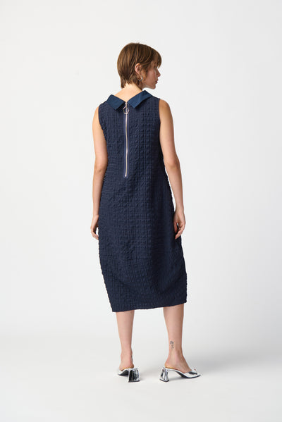 Joseph Ribkoff Textured Woven Sleeveless Cocoon Dress 