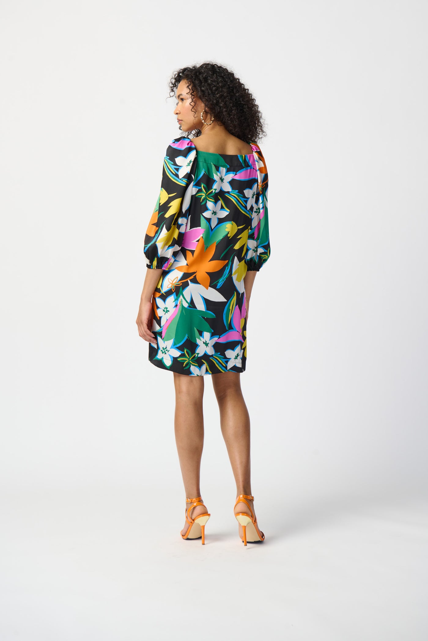 Joseph Ribkoff Floral Print Satin Dress 