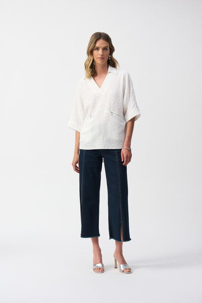 Culotte Jeans With Embellished Front Seam Joseph Ribkoff