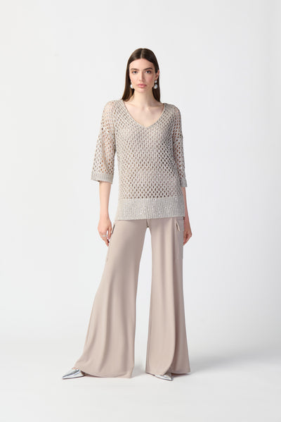 Open Stitch Sweater with Sequins Joseph Ribkoff