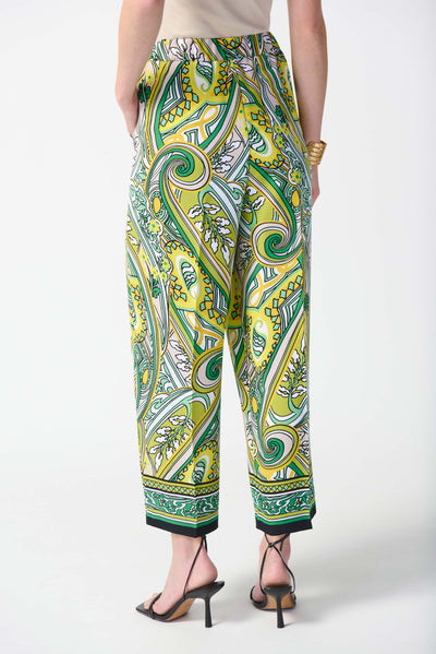 Woven Paisley Print Crop Pants Joseph Ribkoff