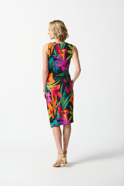 Silky Knit Tropical Print Wrap Dress Joseph Ribkoff