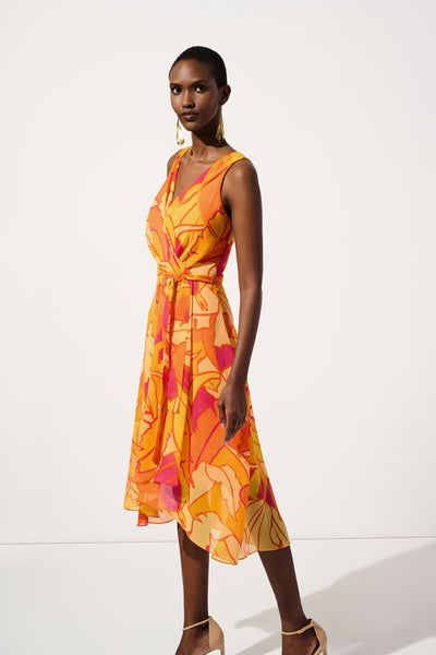 Chiffon Tropical Print Fit and Flare Dress Joseph Ribkoff