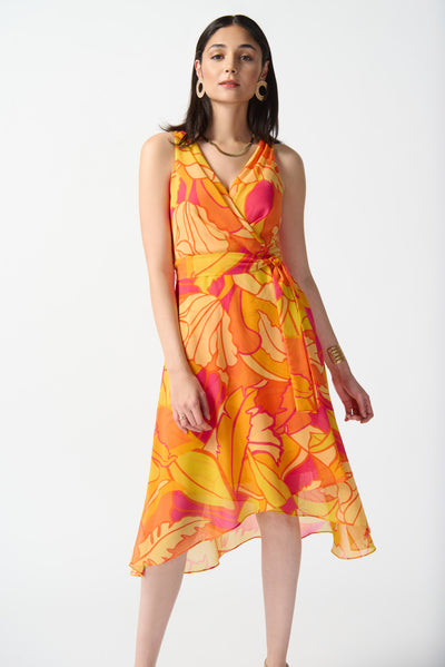 Chiffon Tropical Print Fit and Flare Dress Joseph Ribkoff