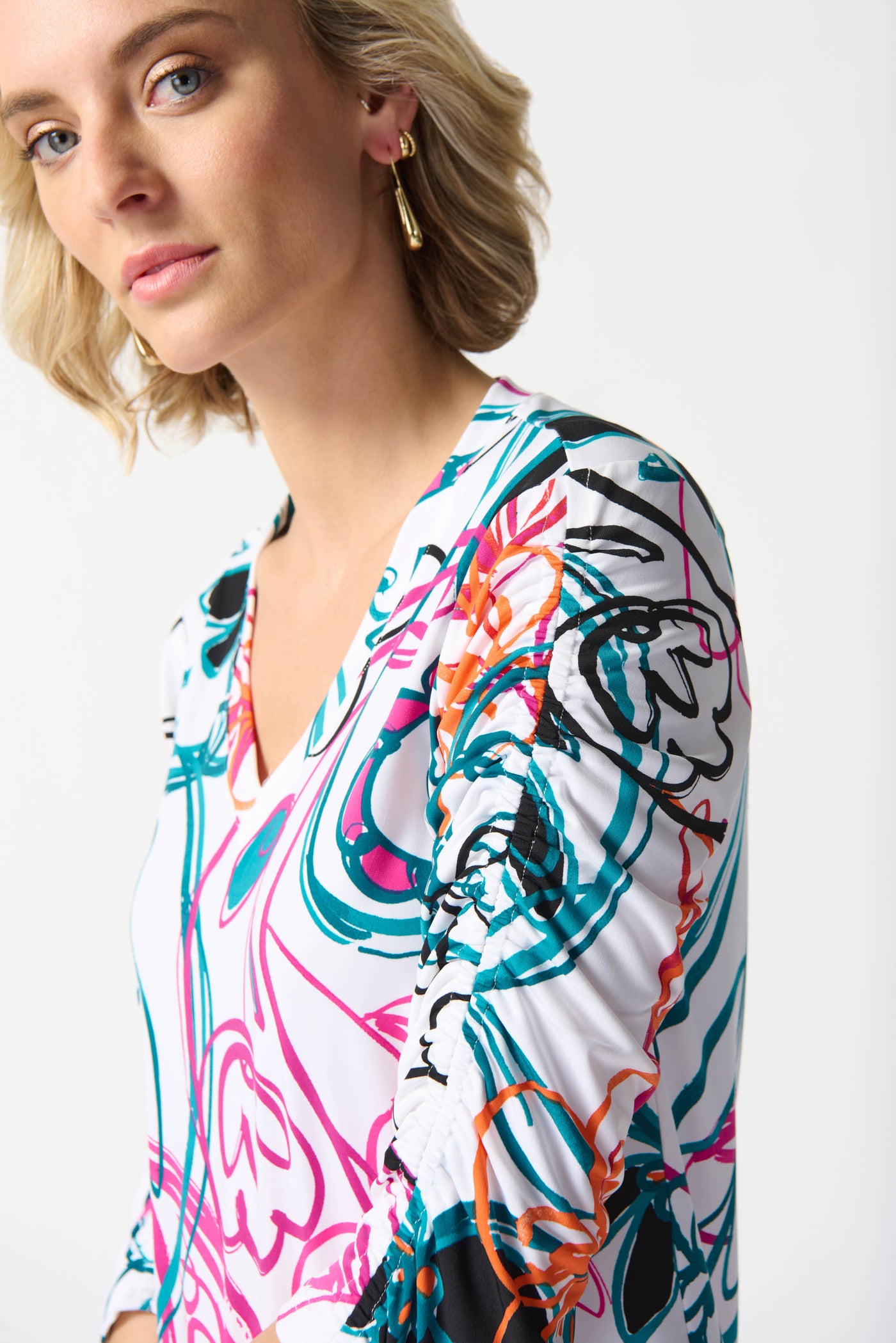 Joseph Ribkoff Silky Knit Paisley Print Top 