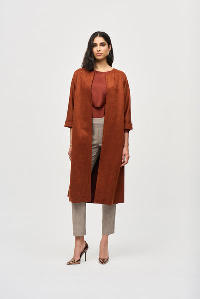 Scuba Suede Straight Fit Coat Joseph Ribkoff