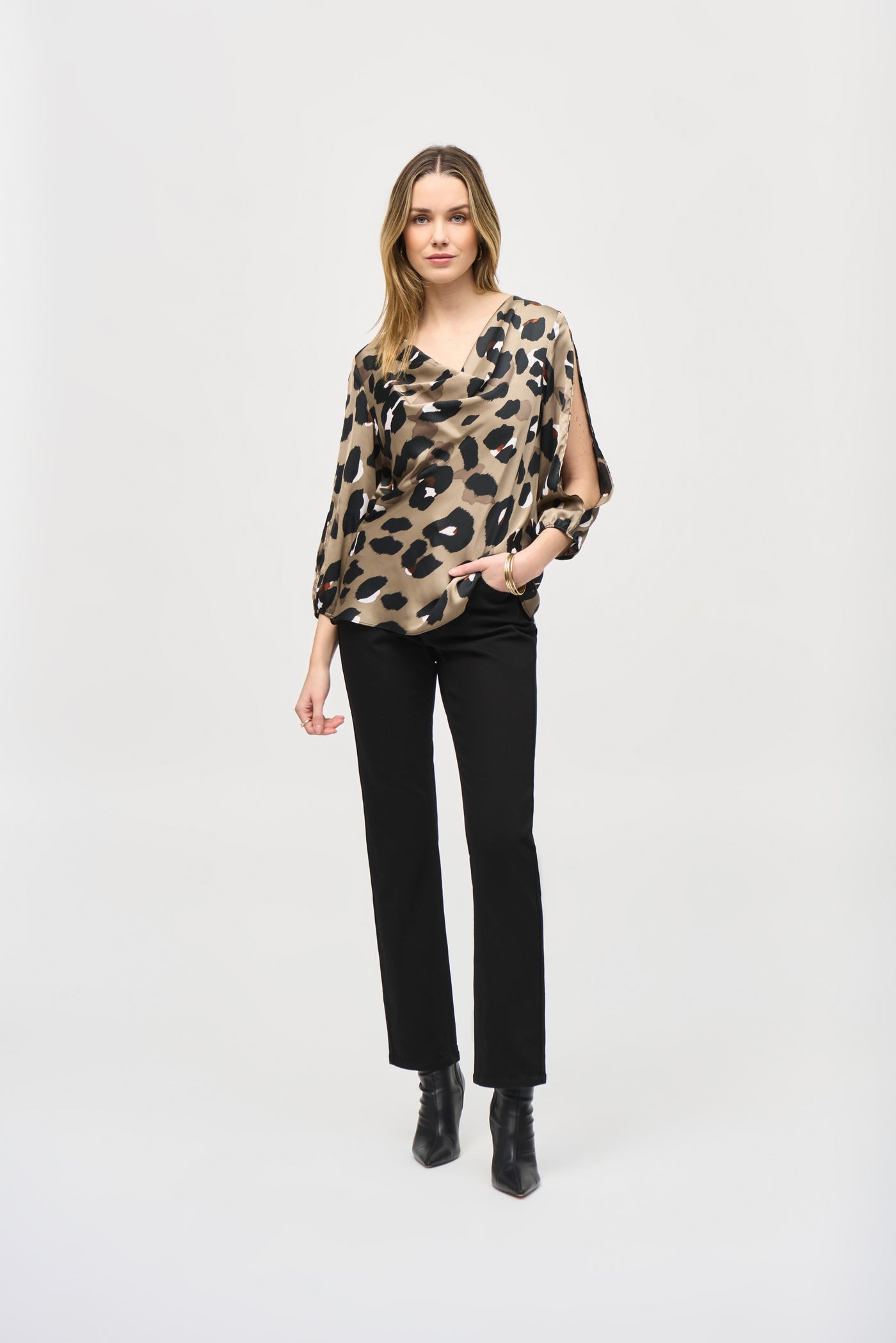 Satin Animal Print Top Joseph Ribkoff