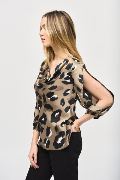 Satin Animal Print Top Joseph Ribkoff