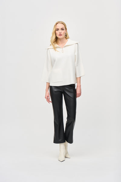 Leatherette Flared Pull-On Pants Joseph Ribkoff