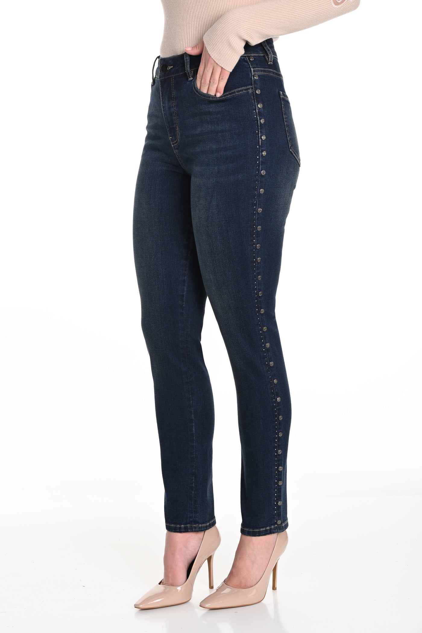 Jeans with Side Embellishments Frank Lyman