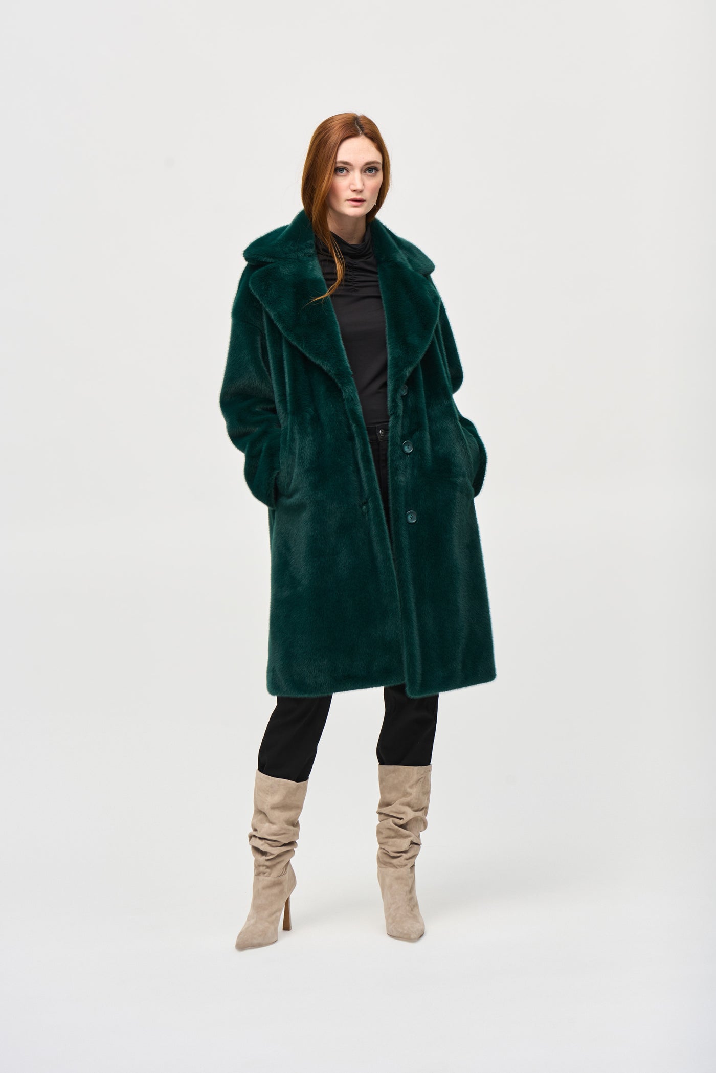 Faux Fur Straight Coat Joseph Ribkoff