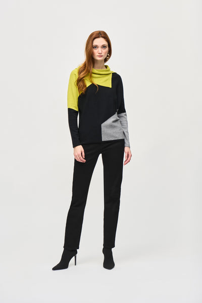 Color-Block Jacquard Sweater Top Joseph Ribkoff