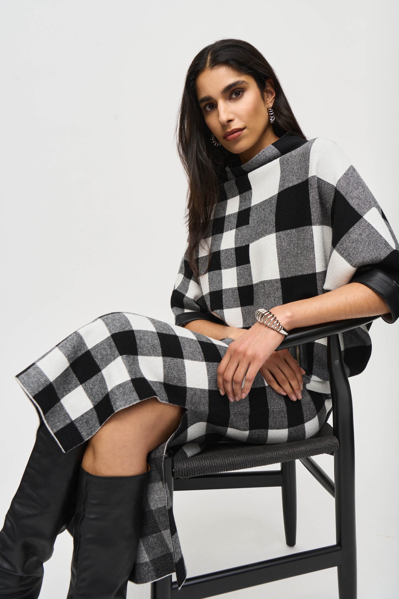 Plaid Jacquard Knit Skirt Joseph Ribkoff