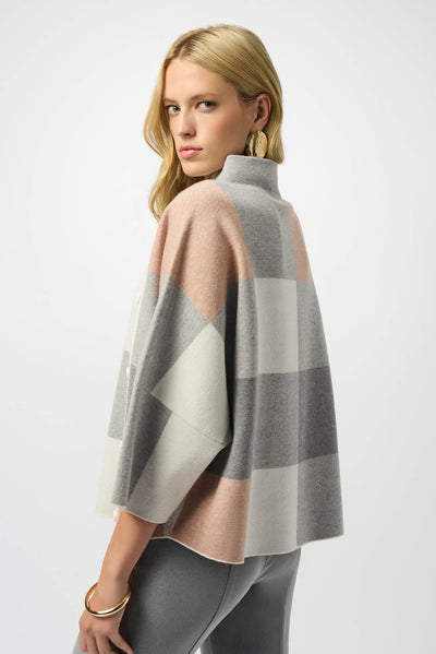 Plaid Jacquard Sweater Knit Top Joseph Ribkoff