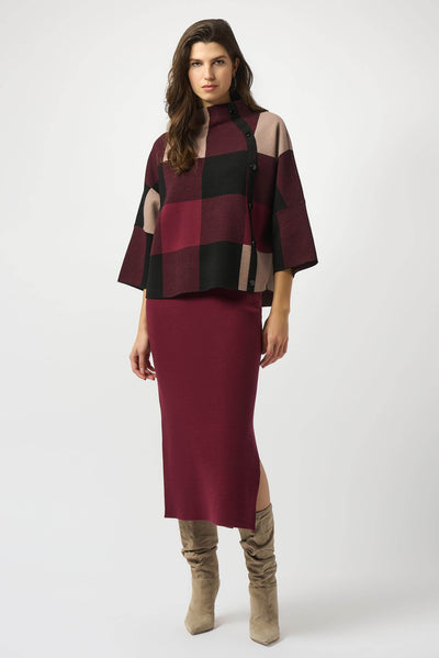 Plaid Jacquard Sweater Knit Top Joseph Ribkoff