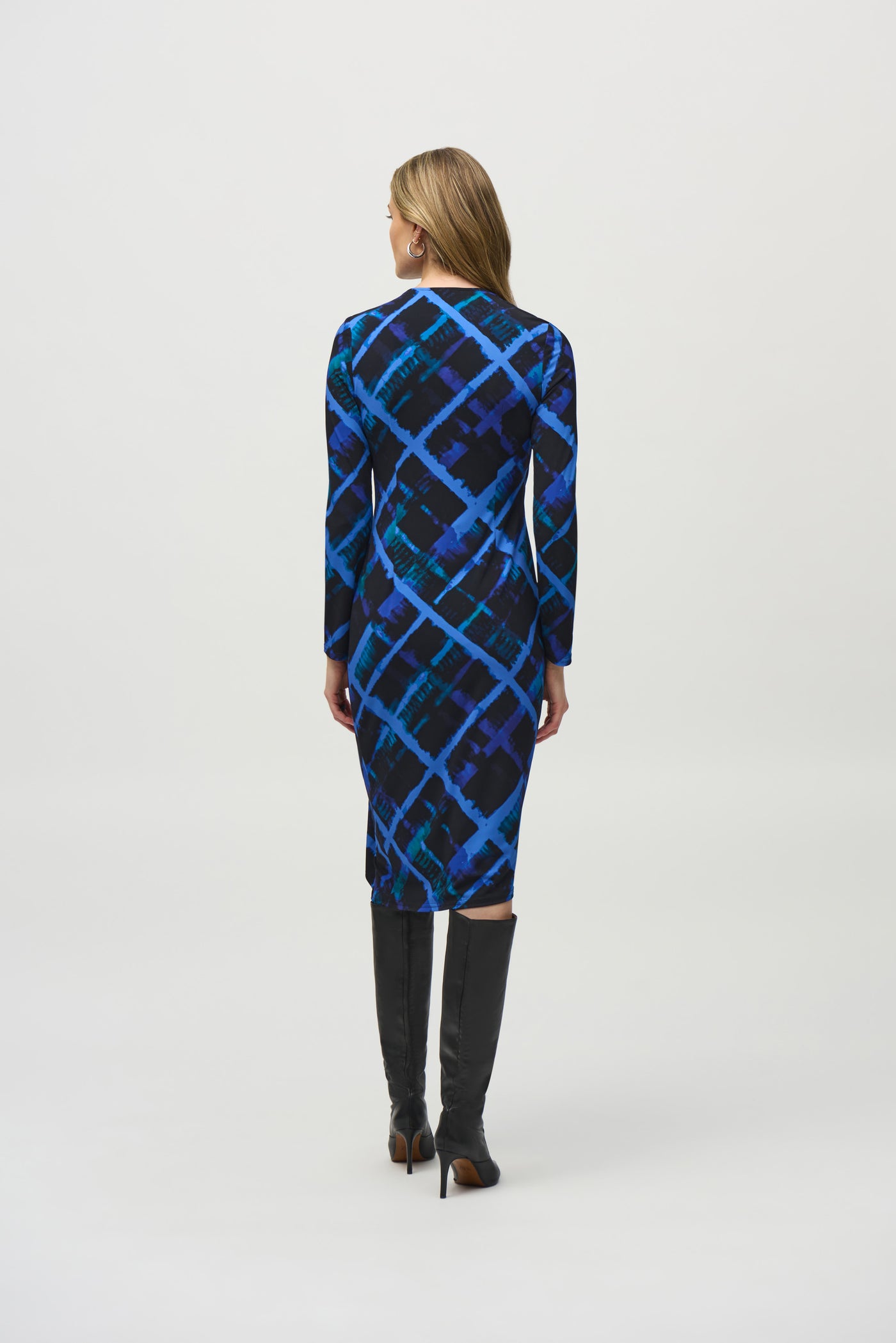 Silky Knit Abstract Print Wrap Dress Joseph Ribkoff