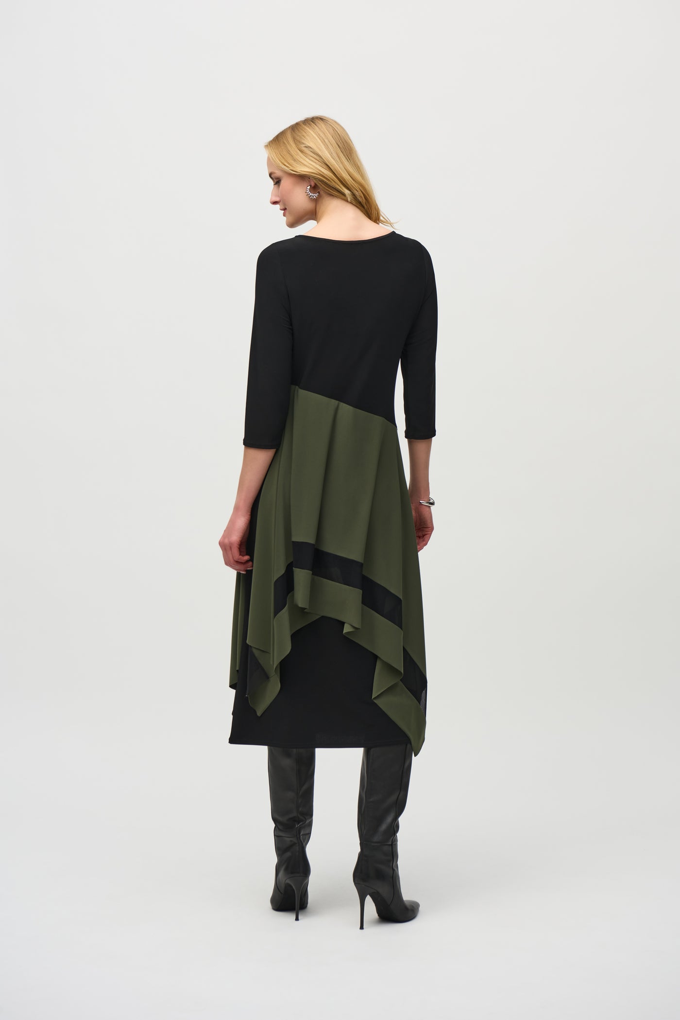 Silky Knit Colour Block Handkerchief Dress Joseph Ribkoff