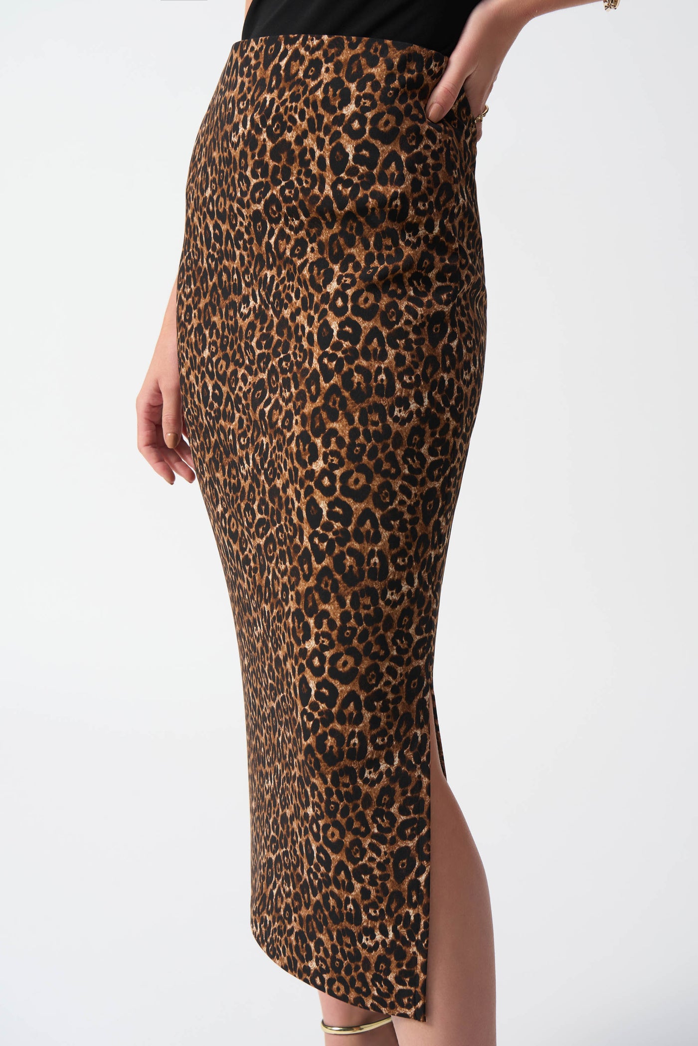 Silky Knit Animal Print Skirt Joseph Ribkoff