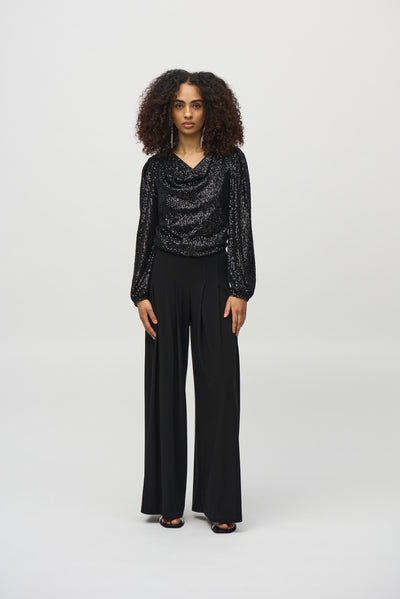 Sequined Cowl Neck Top Joseph Ribkoff