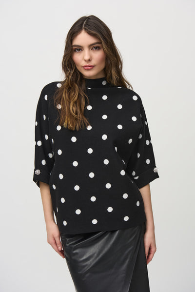 Jacquard Sweater Dot Print Top Joseph Ribkoff