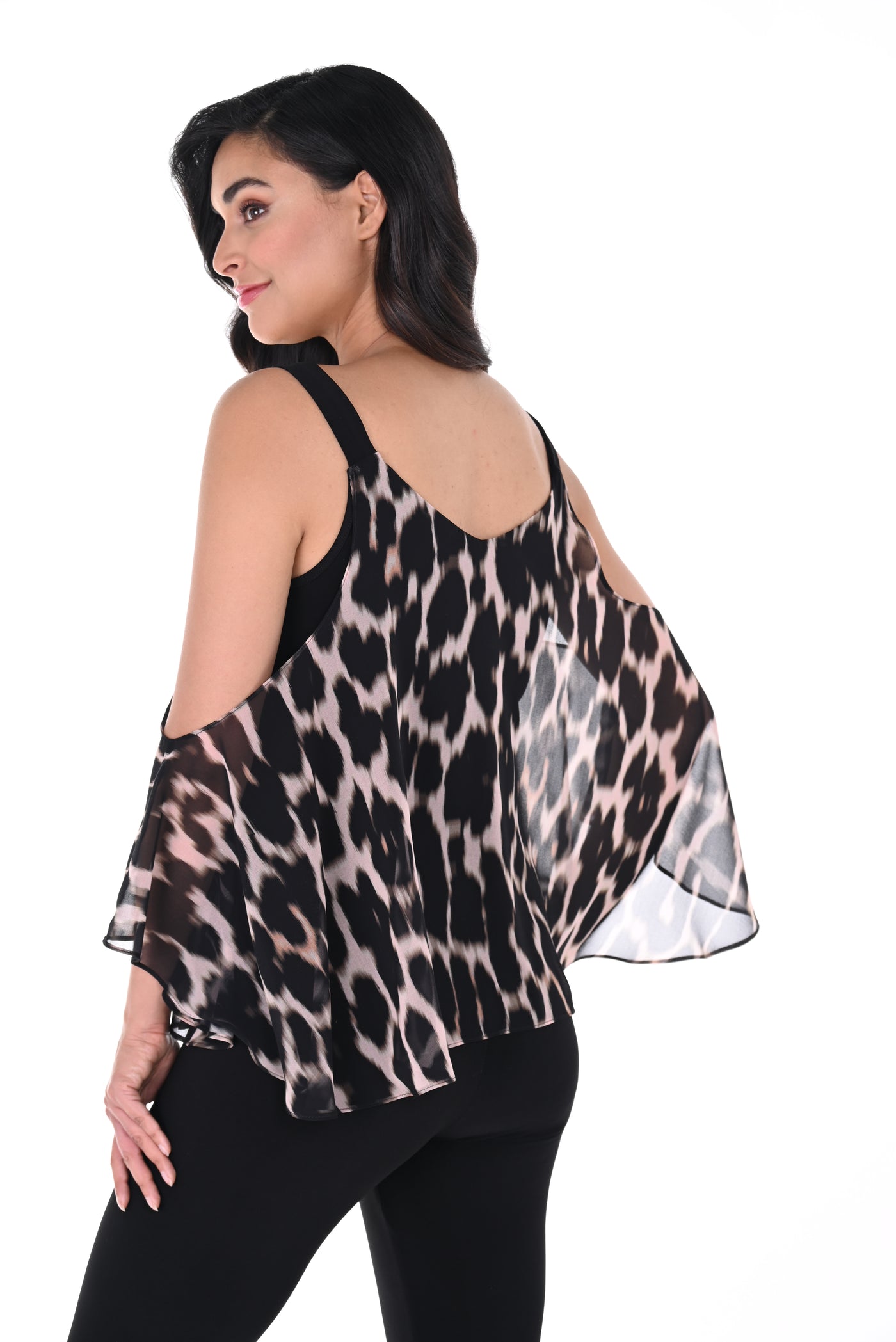 Animal Print Exposed Shoulder Top Frank Lyman