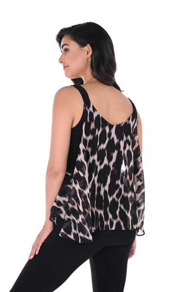 Animal Print Exposed Shoulder Top Frank Lyman