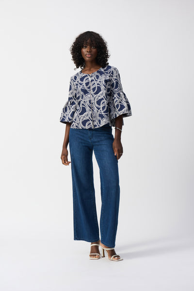 Abstract Jacquard Trapeze Jacket Joseph Ribkoff