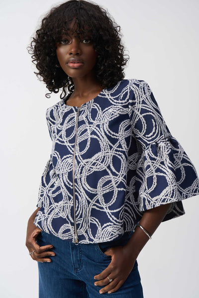 Abstract Jacquard Trapeze Jacket Joseph Ribkoff
