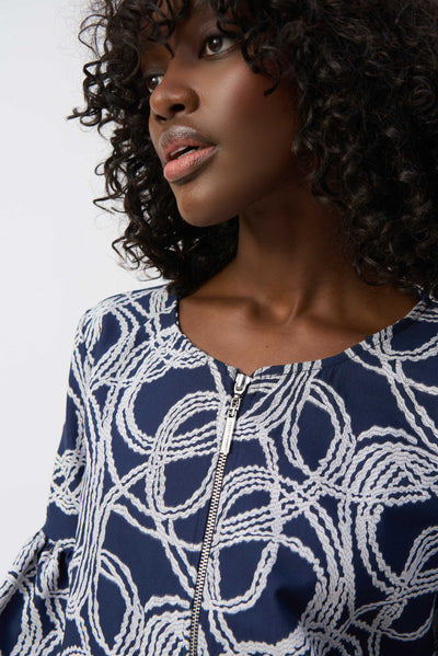 Abstract Jacquard Trapeze Jacket Joseph Ribkoff