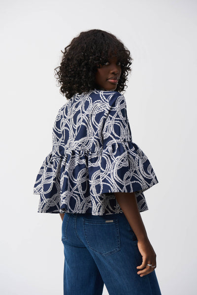 Abstract Jacquard Trapeze Jacket Joseph Ribkoff