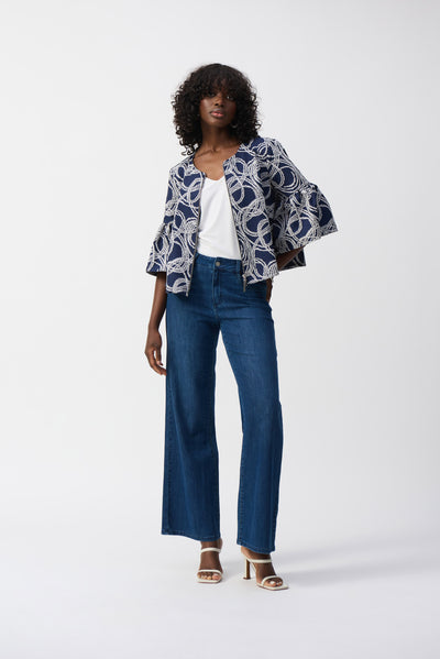 Abstract Jacquard Trapeze Jacket Joseph Ribkoff
