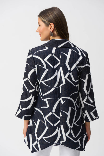 Jacquard Abstract Print Handkerchief Jacket Joseph Ribkoff