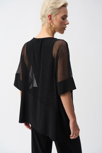 Mesh And Silky Knit Cocoon Top Joseph Ribkoff