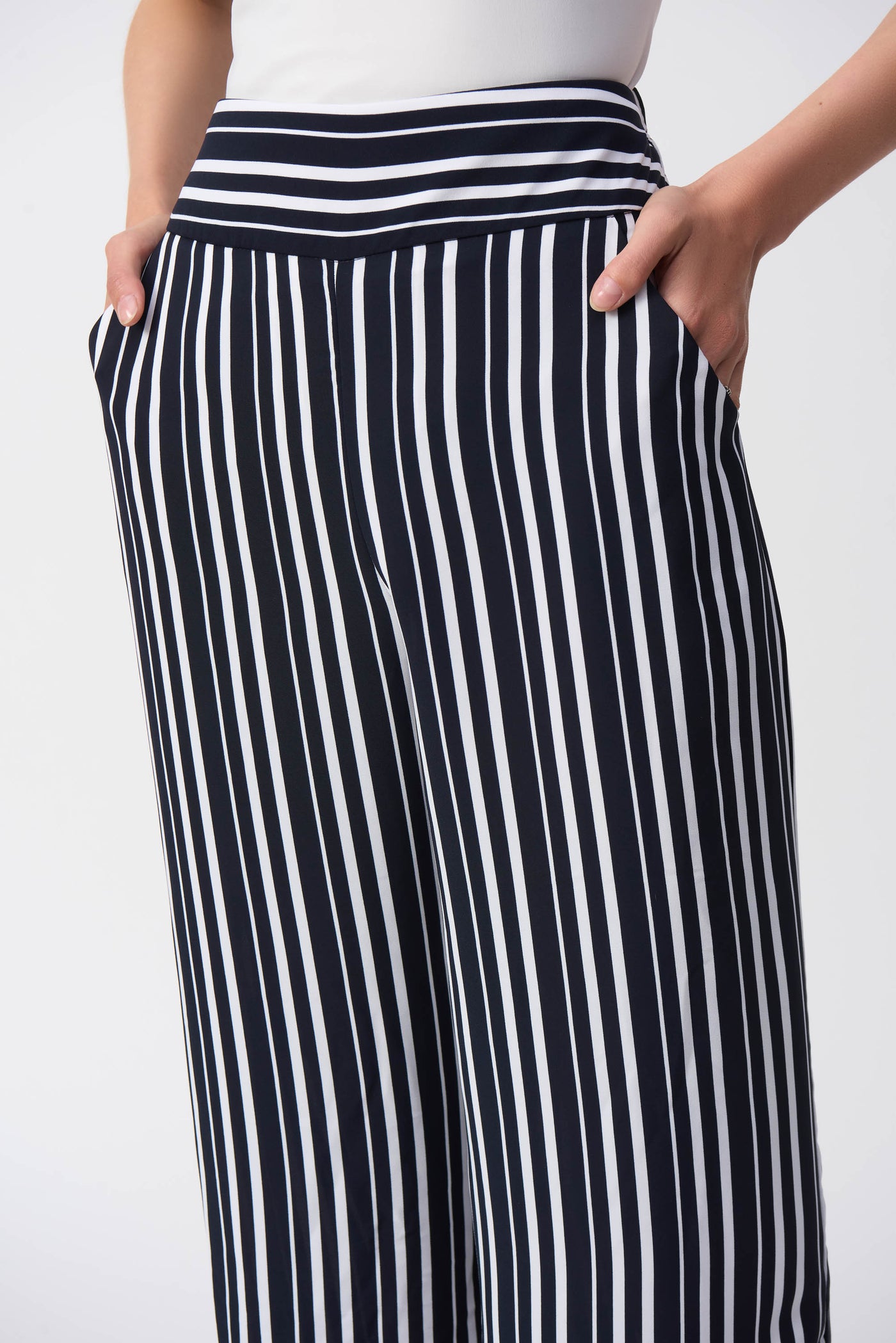 Woven Stripe Print Culotte Pants Joseph Ribkoff