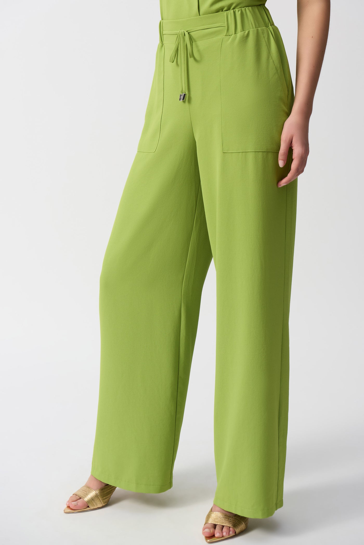 Textured Woven Wide-Leg Pants Joseph Ribkoff