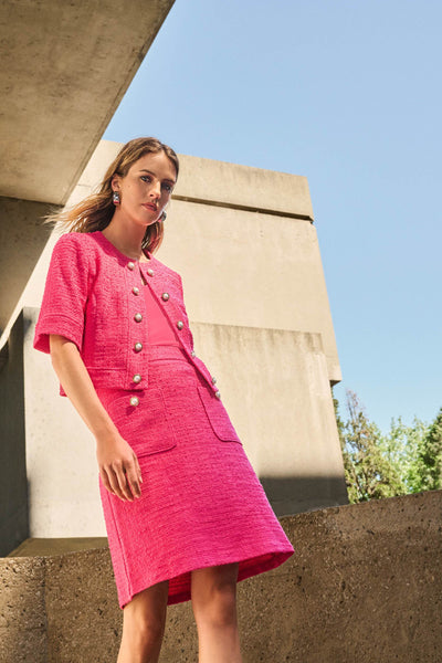 Bouclé Cropped Jacket With Decorative Buttons Joseph Ribkoff