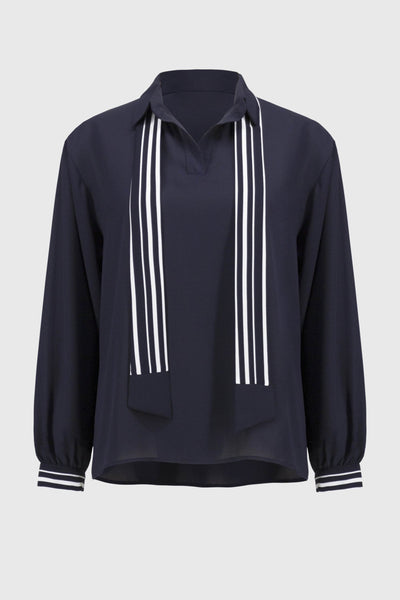 Georgette Top with Woven Stripe Scarf - Dream Pants