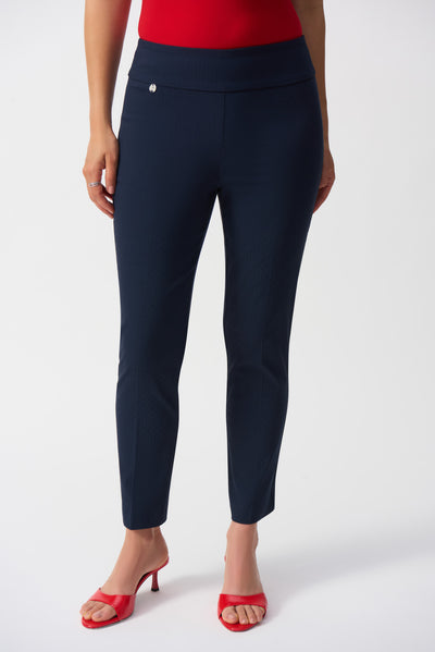 Textured Jacquard Crop Pull-On Pants Joseph Ribkoff