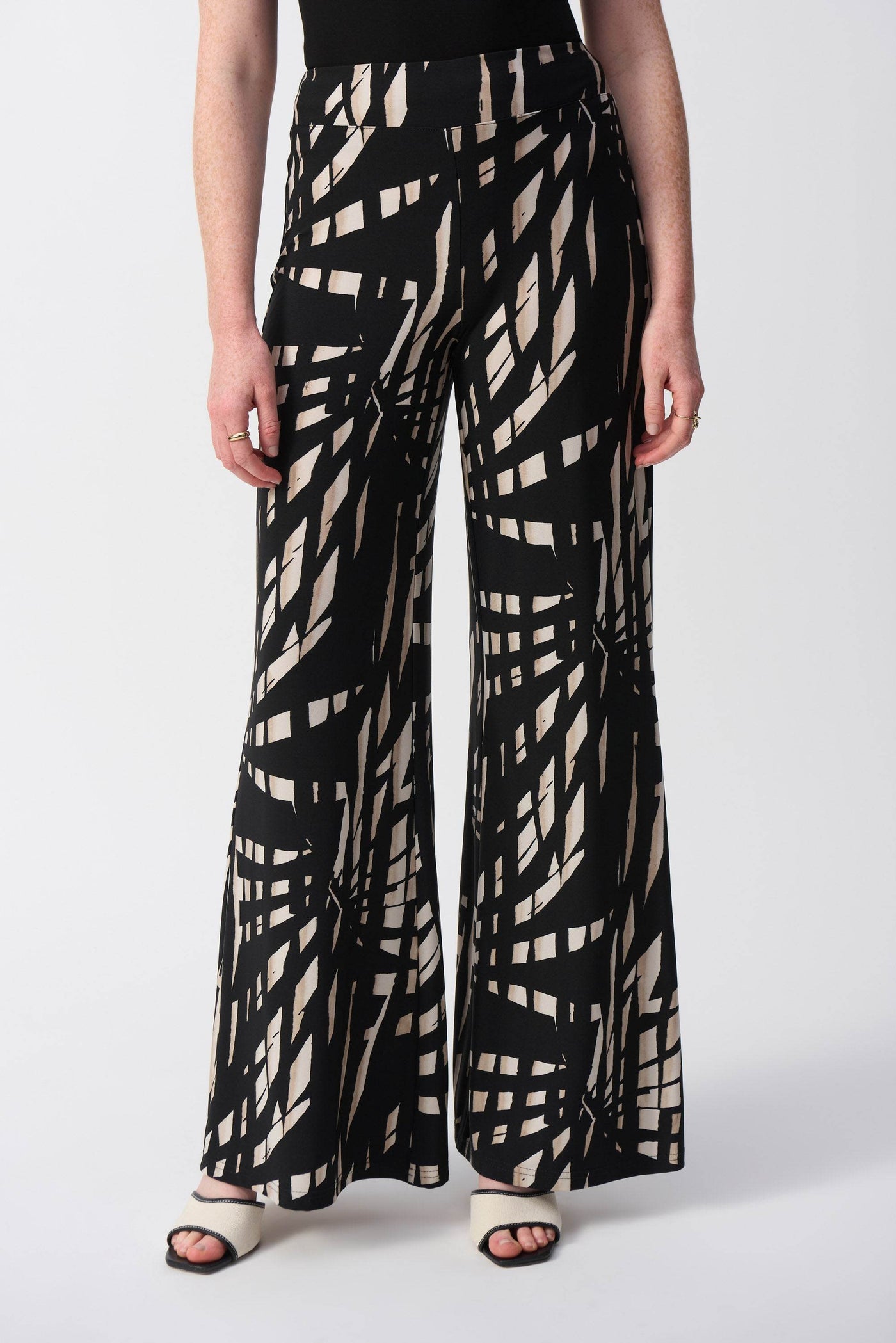 Silky Knit Tropical Print Wide Leg Pants - Dream Pants
