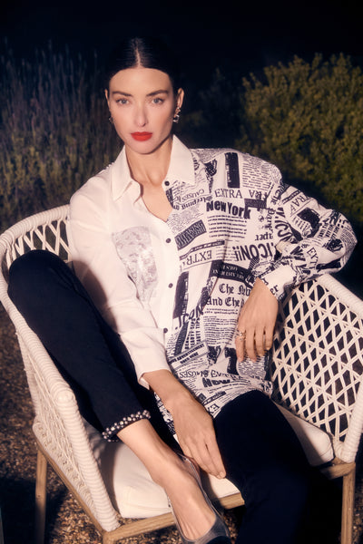 Buttoned Graphic Print Shirt Frank Lyman