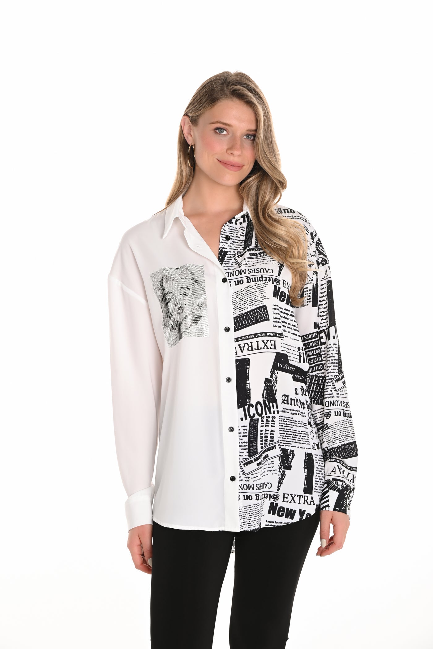Buttoned Graphic Print Shirt Frank Lyman