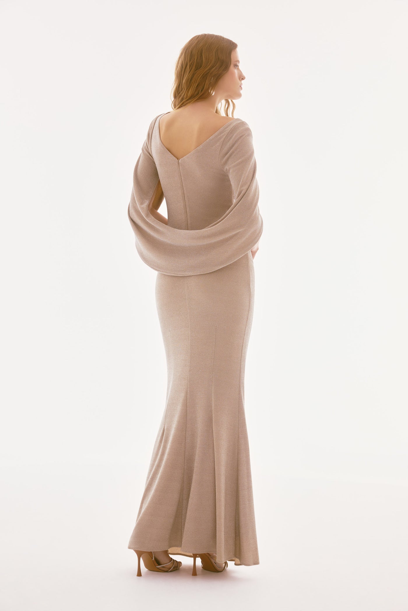 Lurex Knit Draped Trumpet Gown Joseph Ribkoff